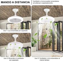 VSHINY Ventilador de techo de anillo LED,Luz del ventilador de techo,Con mando a distancia,3000K-6500K\/luminosidad regulable,Tres velocidades del viento. - albaricoque - Ver 6