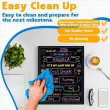 First &Amp; Last Day Of School Board, 14 X 11 In First Day Of School Chalkboard, Double Sided Reusable Photo Sharing Prop For Kindergarten