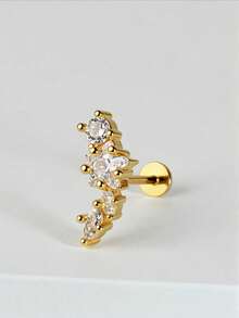 1PC 316 Stainless Steel Flower Snake Moon Star CZ Cartilage Earring Helix Tragus Studs Flatback Labret Nose Stud Piercing Daith Conch Earrings 18G