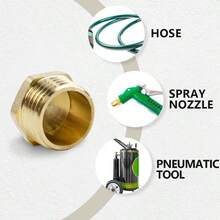 2 Pcs 1/4" Male BSP Thread Brass Male Cap Hex Socket Pipe Plug Fittings Connector For Pipe Connecting Conversion - Default - View 5