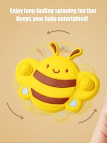 Quderbel Baby Toys, Cartoon Silicone Suction Cup Rotating Teether Toys, Chewable For Babies, Stroller, Highchair, Bath, Water Play Spinning Toys