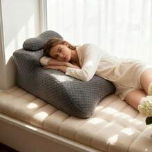 Ergonomic Face-Down Pillow - Adjustable Wedge Support Pillow With Removable Cover, For Sitting Up Back Neck Relief With Face Down Massage Prone Pillow Function For Reading, Suitable For Sleeping And Reading Face Down, Durable Fabric Cover, Stomach Sleeper Pillow.