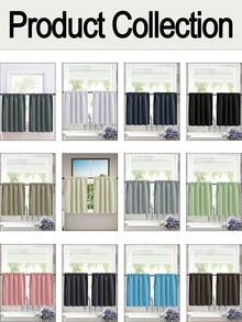 1 件纯色遮光短窗帘适用于房车、双层床和小窗户 - 100% 涤纶现代窗帘，适用于客厅、咖啡厅、厨房装饰 - 彩色 - 查看 5