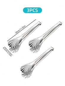 Bộ 1/3 chiếc kẹp gắp thức ăn bằng thép không gỉ, kẹp salad, kẹp mì, kẹp tiệc buffet, thiết kế tay cầm thoải mái, đánh bóng gương, có thể tái sử dụng, an toàn với máy rửa chén, thích hợp cho các bữa ăn kiểu phương Tây, tiệc buffet, tụ họp, mì ống, salad, tráng miệng, BBQ, gia đình, nhà hàng, tiệm bánh, tiệc tùng, quà tặng Giáng sinh, dụng cụ nhà bếp. - - - Xem 8