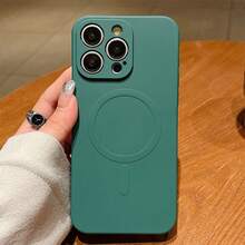 磁吸式超薄液态硅胶手机壳，内衬防刮超细纤维，防指纹，全方位摄像头保护，防震，兼容 17/16/15/14/13/12/11 Pro/Plus/Max/Mini/7/8/SE/7P/8P/X/XR/XsMax，兼容三星 Galaxy S25 Ultra，圣诞礼物之选