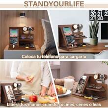Organizador para Celular,Relojes,Llaves,Cartera,Accesorios para Hombre,Base de Celular para la Oficina y el Hogar,Organizador de escritorio,Múltiples Espacios para Buro y Escritorio,Regalo para Hombre - 1 - Ver 6