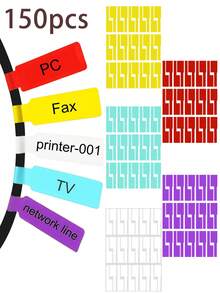 150pcs Waterproof Cable Labels In 5 Colors, Abrasion Resistant Cable Tags Wire Labels For Cable Management, Cord Labels Can Write On, Self Adhesive Wire Labels Printable For Laser Printer And Handwriting, Anti-Tear Network Cable Label, Power Supply Mark Sticker - Multicolor - View 8