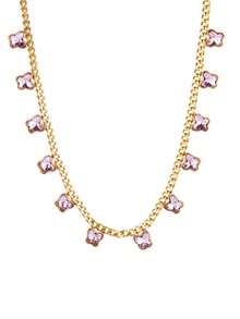 1 Peça Colar de Borla com Zircônia em Gota de Água Luxuoso para Mulheres e Meninas, Colar Gargantilha Feminino com Pingente em Forma de Lágrima, Borboleta e Coração, Banhado a Ouro 18k, Aço Inoxidável, Presente de Joias - 1 - Visão 14