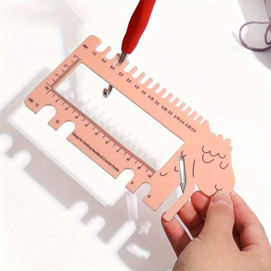 1 Stück Cartoon Lineal, süßes Schaf Design, Garn Maßband, Strick Messlineal, mit Schneideklinge, Strick Werkzeug (Rosa und Lila)