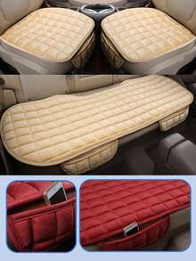 3-1pc Universal Car Seat Cushion With Polyester Fiber, Sponge Filler, Soft & Breathable, Anti-Slip, Lightweight & Portable, All-Season Protection For Vehicle Seats - Hand Washable,Interior Accessory