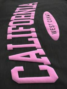 Sudadera casual elegante de punto de talla grande para uso diario, sudadera holgada de manga larga con capucha y estampado de talla grande, adecuada para fiestas, reuniones, viajes, regalos festivos, vuelta al cole, Navidad, Año Nuevo, Día de San Valentín - Negro - Ver 3