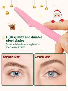 33件套。眉毛修剪器套装，眉毛修剪器，长柄眉毛修剪器，美容工具，用于眉毛修剪，剃刀，精密去角质工具眉毛修剪器，面部剃须刀片，眉毛修剪器刀片和剃须刀带保护套，用于去除面部和身体毛发，适合旅行，男女适用 - 彩色 - 查看 4