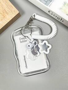 1个可扩展心形卡套钥匙扣，1/2个耐用透明证件卡套套装，带可拆卸易清洁滑动盖、钥匙圈和可拆卸挂绳/吊坠 - 重型透明卡套，带证件窗口和卡槽，适用于学校、办公室、活动 - 彩色 - 查看 8