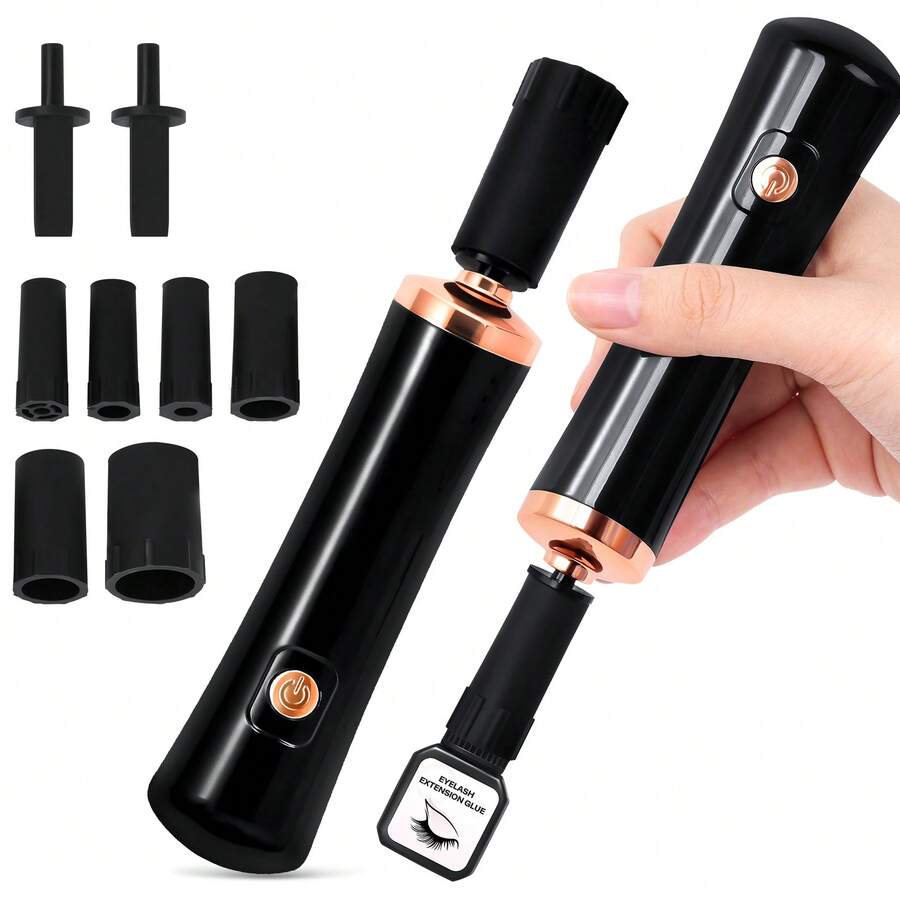 Glue Shaker For Eyelash Extensions, Shmian Electric Nail Lacquer Shaker, Electric Shaker Time Saving Handsfree Tool Glue Nails Polish - Black - View 1