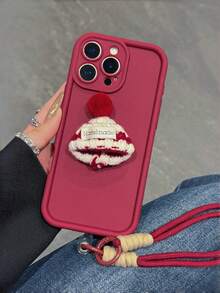 Funda de teléfono elegante y protectora de cobertura completa con diseño de corazón brillante - Adecuada para Apple 16/15/14/13/12/11, Redmi, Honor, OPPO - Marrón y Negro