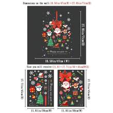 1 Set Weihnachts-Fensterklebetattoos Fröhliche Weihnachten Kranz Aufkleber, Schleife, Weihnachtsmann, Weihnachtsgirlande Kranz Fensterklebetattoos doppelseitig für Weihnachtsfensterdekoration, Weihnachtsparty-Präsentation, DIY-Dekoration, ohne Kleber