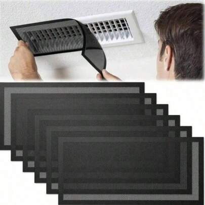 Square Magnetic Vent Covers Air Vent Covers For Floor Wall Registers PVC 4 In X 10In Hair Filter For Wall 4Pack For Roof And