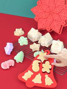 Moules en silicone de Noël, moule de cuisson de grande taille pour mini-gâteaux, savon fait main, chocolat, gelée, bonbons et bougies, avec moule en silicone en forme d'arbre de Noël, Père Noël, bonhomme de neige. Décorations de Noël, Cadeaux de Noël