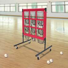 9-Hole Multi Functional Golf Practice Baseball Practice Net Polyester&Iron Red - Red - View 7