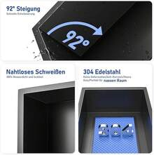 Bernkot Duschnische 304 Edelstahl 30 cm * 30 cm * 10 cm Wandvertiefung Schwarz für Badezimmeraufbewahrung Keine Fliesen erforderlich Dusche Eingelassene Dusche Überbau