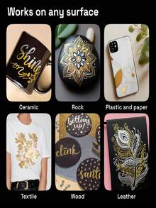 Marcadores dorados y plateados - a prueba de agua, aptos para manualidades DIY, adecuados para papel negro, vidrio, pintura de rocas, calabazas de Halloween, elaboración de tarjetas, álbumes de recortes, Navidad, arte de resina y suministros de oficina, bolígrafo multifuncional de punta blanda fluorescente, bolígrafo de pintura, bolígrafo de metal, de alto brillo y alta belleza