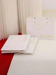 1pc Gift Bag, Custom Wedding Bridesmaids Gift Bag, Custom Name Wedding Gift Box, Bachelor Party Bag, Welcome Gift Bag, Large Capacity Wedding Party Gift Bag, Engagement Gift Bag, Elegant Gift Bag, Graduation Gift Bag, Employee Gift Bag, Valentine's Day, Birthday Gift Bag, Ideal Gift For Bridesmaids Gifts Unique, Personalized, Ideal Gifts For Him, Living Room, Home, Tea Room, For Anniversaries, For Graduation, For Weddings - Multicolor - View 7