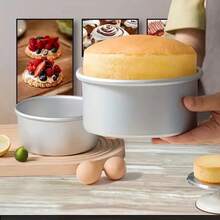 1 件/4 件，烘焙圆形蛋糕模具，烘焙工具，固定底座，不粘阳极氧化铝，易于从模具中脱模，可堆叠耐用金属蛋糕盘，适用于多层蛋糕 - 可用作烤箱烤盘，耐用烘焙用具 - 銀色 - 查看 8