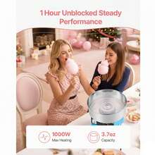 Cotton Candy Machine Commercial, 1000W Electric Candy Floss Maker, Easy Use With 15 Inch Stainless Steel Bowl And Sugar Scoop, Makes Hard Candy For Home Kids Birthday, Family Party, Blue - Blue Straight - View 4
