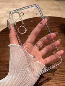 Heart Printed Transparent Shockproof Thick Phone Case, Compatible With IPhone 16, Compatible With IPhone 11, Galaxy, Compatible With IPhone 16 Pro Max, Compatible With IPhone 13, Phone Cases, Compatible With IPhone 11, 12, 13, 16, 15, 16 Plus - Multicolor - View 2