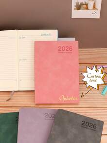 1 pieza, Los planes para artesanías con estampado de oro, calendarios, cuadernos, suministros de estudio, suministros de oficina, libros de ahorro, registros de gastos, fechas de reembolso, registros de días festivos importantes, bodas, cumpleaños, necesidades diarias, regalos para damas de honor y padrinos, sorpresas navideñas, regalos de Navidad, regreso a la escuela, Día de San Valentín, Halloween, suministros de regalos de Navidad