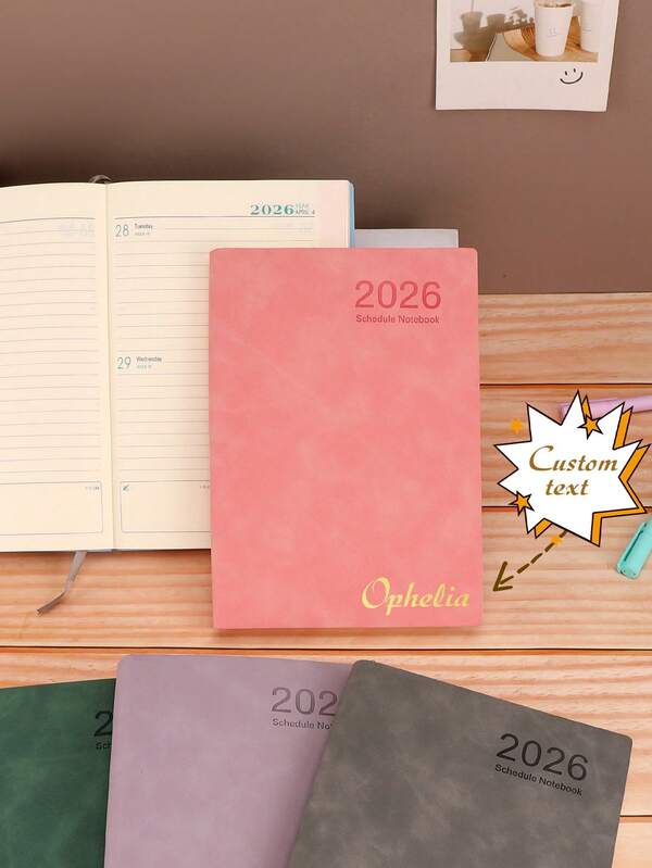 1 pieza, Los planes para artesanías con estampado de oro, calendarios, cuadernos, suministros de estudio, suministros de oficina, libros de ahorro, registros de gastos, fechas de reembolso, registros de días festivos importantes, bodas, cumpleaños, necesidades diarias, regalos para damas de honor y padrinos, sorpresas navideñas, regalos de Navidad, regreso a la escuela, Día de San Valentín, Halloween