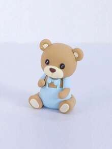 可爱泰迪熊蛋糕装饰饰品、婴儿洗礼蛋糕装饰、软橡胶娃娃装饰、泰迪熊生日蛋糕装饰、婴儿洗礼装饰、性别揭秘派对