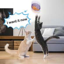 1pc Colorful Bouncy Spring Ball Toy, Interactive Coil Spring Motion Toy, Suitable For Cats And Pets