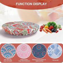5 Pcs Bowl Covers Reusable In 5 Size Stretch Cloth Fabric Elastic Food Storage Bowl Covers Bread Sourdough Lids For Proofing Food Fruits Leftover(Stylish Style) - Multicolor - View 9