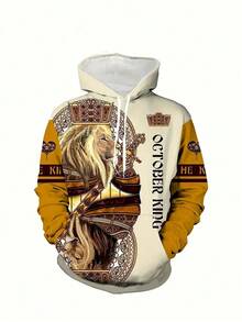 2 件男士狮子图案连帽衫和裤子时尚新颖睡衣套装 - 柔软略有弹性的涤纶长袖运动衫和慢跑裤套装，可机洗 - 几何图案，常规剪裁，针织面料，不可干洗，秋季服装 - 彩色 - 查看 2