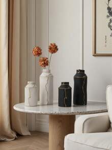 1 Peça Vaso Cerâmico no Estilo Wabi-Sabi para Flores Frescas, Adequado para Várias Cenas e Uso Decorativo, Pode Conter Água.