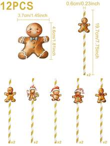 12pcs Christmas Paper Straws,Christmas Striped Straws,Truck Santa Claus Gingerbread Man Cards Decor Straws,Merry Christmas Theme Disposable Tableware,Daily Drinking And Crafts,Christmas Party Decorations For Home 2025,Christmas Table Dining Room Bottle Decor, Christmas Ornaments,Christmas Table Center Decoration,Christmas Gifts,Party Favors,Happy New Year Gifts