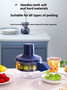1 pieza Pelador eléctrico recargable de 1300mAh para uvas/tomates y rebanador de ajo - Cortador automático de frutas y verduras para cocina, tienda de té con burbujas, hogar, diseño compacto, motor eficiente - Procesador de alimentos multifuncional - Multicolor - Ver 9