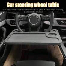 Steering Wheel And Table Board, Two In One Style, Suitable For Use In Catering Laptops, Multi-Purpose Vehicle Interior Travel Essential Table Accessories, Rest Equipment, RVs SUV, Truck Universal (Black)