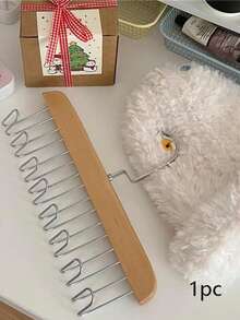 1pc 8-In-1 Wooden Multifunctional Hanger With Clips For Clothes, Ties, Scarves, Belts, Space Saving Closet Storage Organizer