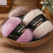 6pcs/Pack Alpaca Mohair Silk Gradient Dyed Handmade Yarn For DIY Hat, Scarf, Doll, Sweater Knitting