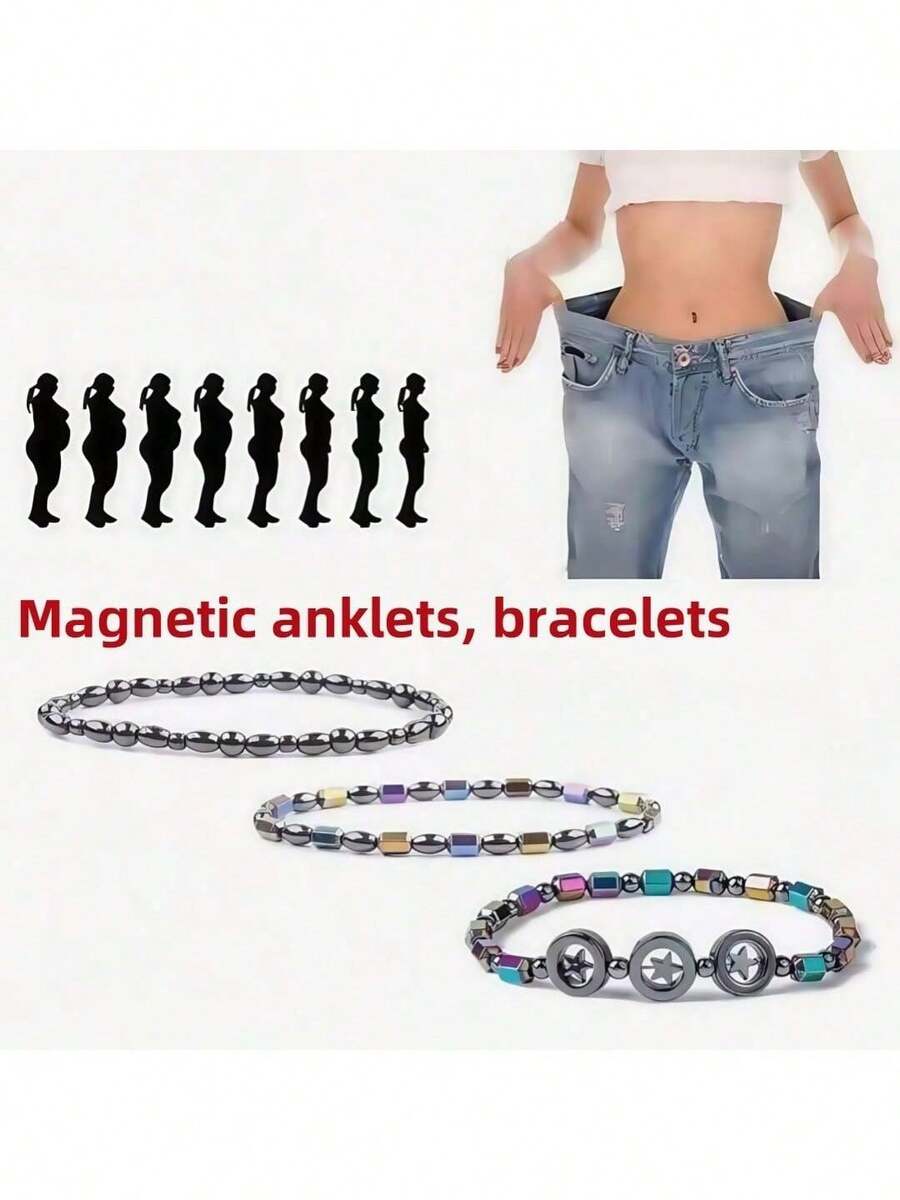 1pc European & American Style Yoga Wellness Anklet & Bracelet, Black Agate Bracelet For Women, Suitable For Daily Wear, Summer Vacation Or Festivals, Jewelry Gift For Women, Christmas, Valentine's Day