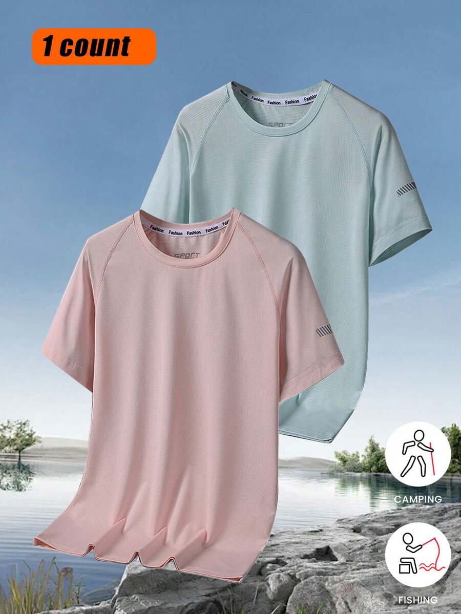 Women's Outdoor Quick-Dry Short-Sleeve Running Exercise Breathable Lightweight Training Suit Top T-Shirt