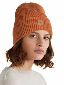 1pc Women Beanie Cuffed Thick Knitted Beanie Hat, Unisex Winter Hat Beanies Skull Cap, Outdoor Accessory