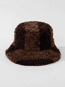 1 Gruby i ciepły kapelusz typu bucket hat dla mężczyzn i kobiet, odpowiedni na jesienne i zimowe ulice, imprezy, zajęcia na świeżym powietrzu, odzież zimowa w stylu Y2K, ciepła zimowa