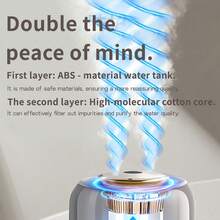 Digital Display Humidifier, Large Water Tank, Dual Mist, Quiet Humidifier, Air Humidifier For Bedroom, Home Essential Oil Diffuser, Suitable For Home/Office, With 7-Color Lights