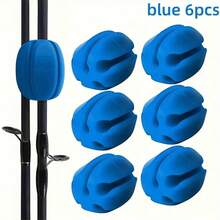 6-Piece TPE Fishing Rod Bracket With Fishing Rod Storage Rack, 5-Hole Light Fishing Tackle Strap Fishing Accessories.