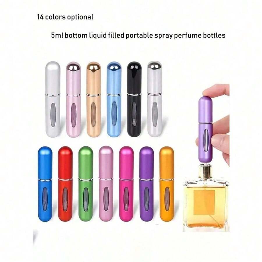 1PC 5ml Refillable Perfume Bottle, Portable Mini Spray Bottle For Travel And Outing, Living Room Home Bedroom Bathroom House Decor, Travel Stuff, Wedding, Party, Birthday, Gifts For Men Mom Dad Friends, New Years, Accessories, Funny Gift Home Bathroom Decor Fall Decor Back To School - Multicolor - View 1