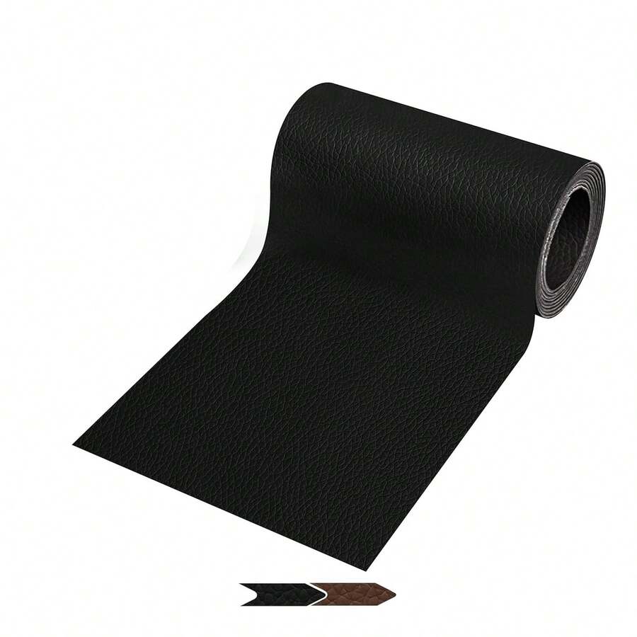 Parche de Reparación/Piel Autoadhesivo - Kit Vinílico 3M +, Ideal para Muebles/Sofás/Asientos de Coche, Reparación Invisible de Arañazos/Roturas 10x160cm (Marrón) - Negro - Ver 1