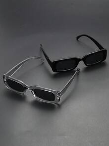 1pc Plastic Rectangle Retro Classic Elegant Portable Modern Simple Style Graceful Design And Expressiveness Never Outdated Shades Basics Fashion Eyeglasses For Unisex Party Beach Wedding Business Suitable For All Face Shapes Accessories Back To School Fashionable Preppy School Look